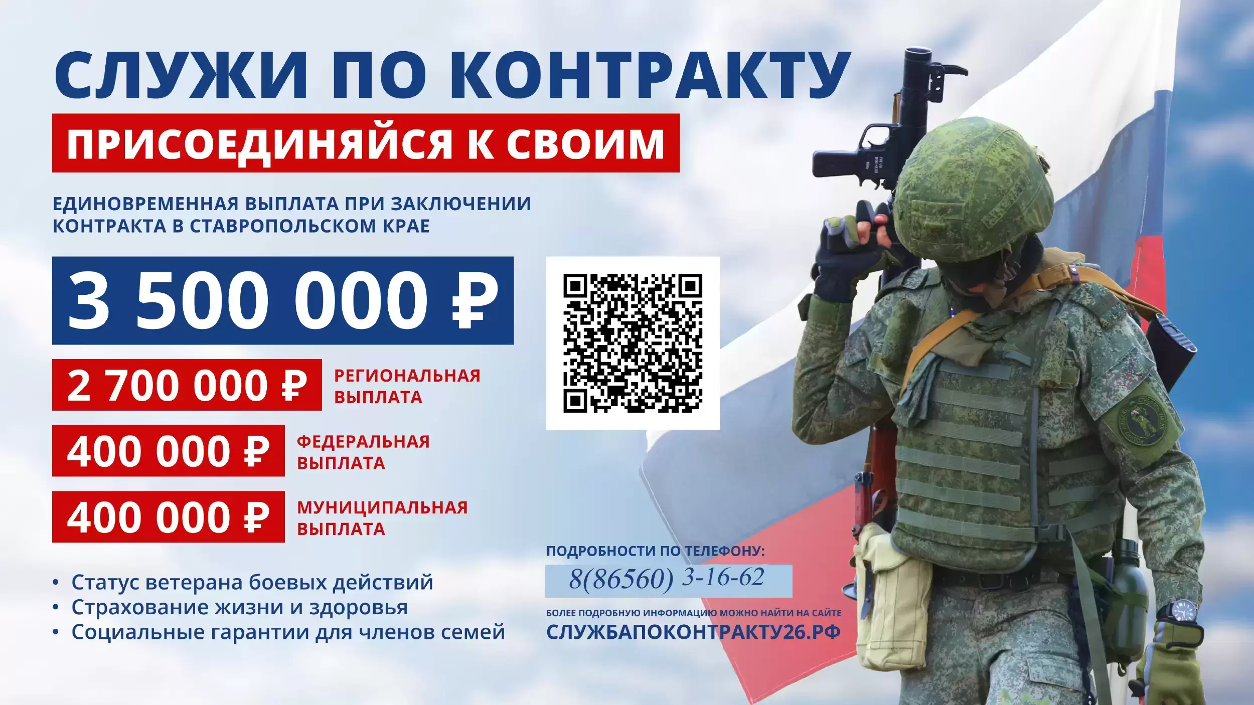 Служба по контракту в Вооруженных силах Российской Федерации картинка из объявления