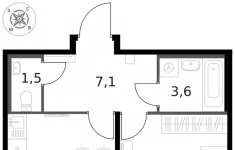 Продам 1 комнатную квартиру 42.2 м2 картинка из объявления