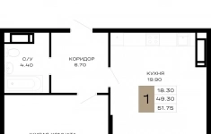 Продам 1 комнатную квартиру 51 м2 картинка из объявления