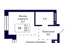 Продам 1 комнатную квартиру 35.1 м2 в объявлении 10 фото Продам 1 комнатную квартиру 35.1 м2 картинка из объявления