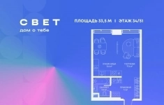 Продам 1 комнатную квартиру 33.5 м2 в объявлении 10 фото Продам 1 комнатную квартиру 33.5 м2 картинка из объявления