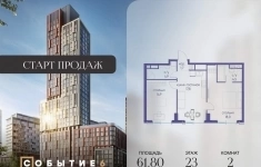 Продам 2 комнатную квартиру 61.8 м2 картинка из объявления