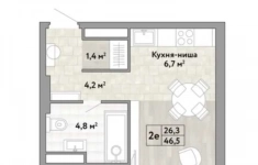 Продам 1 комнатную квартиру 46.5 м2 в объявлении 10 фото Продам 1 комнатную квартиру 46.5 м2 картинка из объявления
