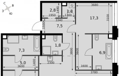 Продам 3 комнатную квартиру 96.4 м2 картинка из объявления