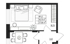Продам 1 комнатную квартиру 37.86 м2 в объявлении 10 фото Продам 1 комнатную квартиру 37.86 м2 картинка из объявления