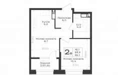 Продам 2 комнатную квартиру 35.1 м2 картинка из объявления
