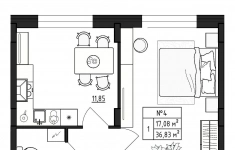Продам 1 комнатную квартиру 36.83 м2 в объявлении 10 фото Продам 1 комнатную квартиру 36.83 м2 картинка из объявления