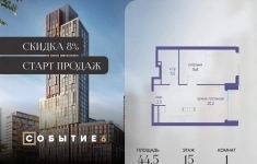 Продам 1 комнатную квартиру 44.5 м2 картинка из объявления