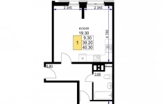 Продам 1 комнатную квартиру 43 м2 картинка из объявления