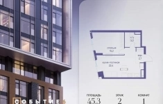 Продам 1 комнатную квартиру 45.3 м2 картинка из объявления