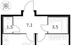 Продам 1 комнатную квартиру 42.1 м2 картинка из объявления