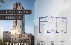 Продам 2 комнатную квартиру 61 м2 в объявлении 10 фото Продам 2 комнатную квартиру 61 м2 картинка из объявления