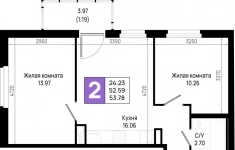 Продам 2 комнатную квартиру 53.78 м2 в объявлении 10 фото Продам 2 комнатную квартиру 53.78 м2 картинка из объявления