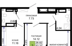 Продам 2 комнатную квартиру 53.69 м2 в объявлении 10 фото Продам 2 комнатную квартиру 53.69 м2 картинка из объявления