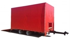 Низкорамный прицеп 9855-30 с гидравлическим трапом, каркас, тент картинка из объявления