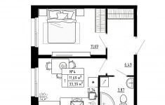 Продам 1 комнатную квартиру 33.39 м2 в объявлении 10 фото Продам 1 комнатную квартиру 33.39 м2 картинка из объявления