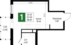 Продам 1 комнатную квартиру 38 м2 картинка из объявления