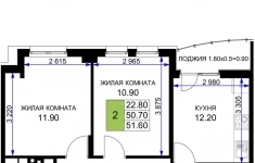 Продам 2 комнатную квартиру 51 м2 картинка из объявления