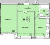 Продается двухкомнатная квартира 44 м2, ул. Южная 1 картинка из объявления