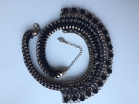 Колье бижутерия стразы Сваровски замша металл бронза украшение ак картинка из объявления