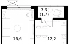 Продам 2 комнатную квартиру 59.6 м2 картинка из объявления