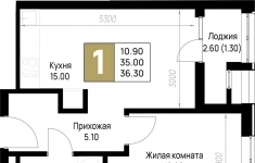 Продам 1 комнатную квартиру 36.3 м2 в объявлении 6 фото Продам 1 комнатную квартиру 36.3 м2 картинка из объявления