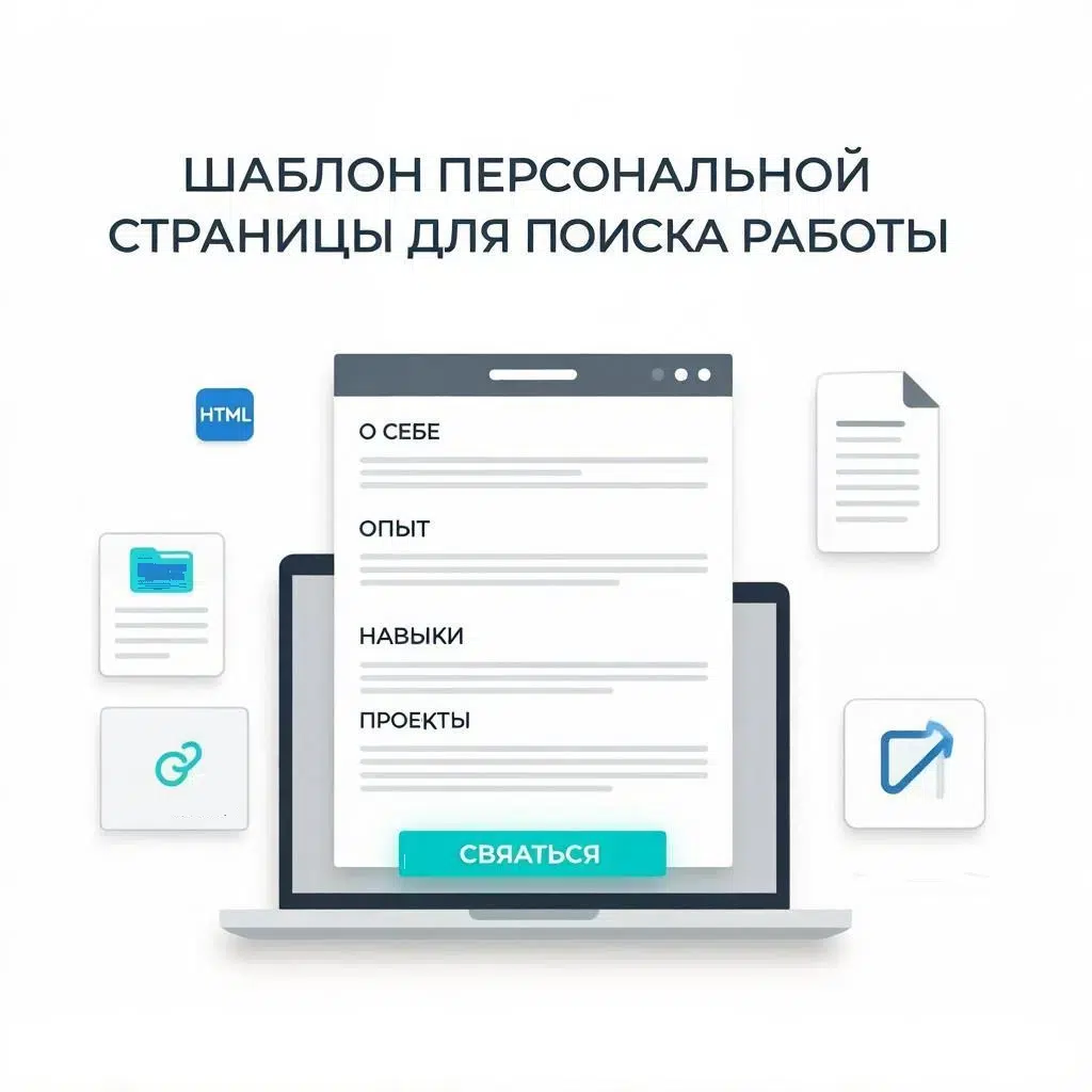 Шаблон персональной страницы для поиска работы. картинка из объявления