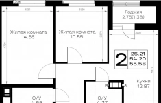 Продам 2 комнатную квартиру 55.62 м2 в объявлении 9 фото Продам 2 комнатную квартиру 55.62 м2 картинка из объявления