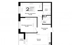 Продам 2 комнатную квартиру 54.11 м2 картинка из объявления