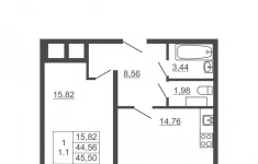 Продам 1 комнатную квартиру 45 м2 картинка из объявления