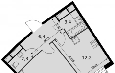 Продам 1 комнатную квартиру 42.7 м2 картинка из объявления