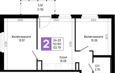 Продам 2 комнатную квартиру 53.79 м2 в объявлении 10 фото Продам 2 комнатную квартиру 53.79 м2 картинка из объявления