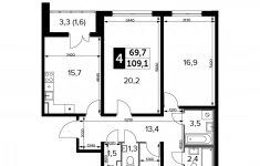 Продам 4 комнатную квартиру 109.5 м2 в объявлении 10 фото Продам 4 комнатную квартиру 109.5 м2 картинка из объявления
