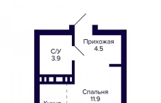 Продам 1 комнатную квартиру 24.8 м2 картинка из объявления