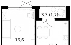 Продам 2 комнатную квартиру 59.4 м2 картинка из объявления