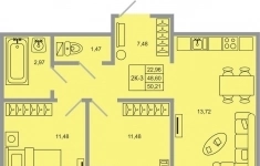Продам 2 комнатную квартиру 50.21 м2 в объявлении 7 фото Продам 2 комнатную квартиру 50.21 м2 картинка из объявления