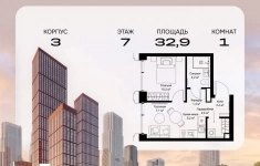 Продам 1 комнатную квартиру 32.9 м2 в объявлении 10 фото Продам 1 комнатную квартиру 32.9 м2 картинка из объявления