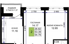 Продам 2 комнатную квартиру 54.76 м2 в объявлении 10 фото Продам 2 комнатную квартиру 54.76 м2 картинка из объявления