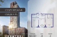 Продам 2 комнатную квартиру 60 м2 в объявлении 10 фото Продам 2 комнатную квартиру 60 м2 картинка из объявления