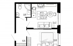 Продам 1 комнатную квартиру 34.22 м2 в объявлении 10 фото Продам 1 комнатную квартиру 34.22 м2 картинка из объявления