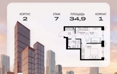 Продам 1 комнатную квартиру 34.9 м2 в объявлении 10 фото Продам 1 комнатную квартиру 34.9 м2 картинка из объявления