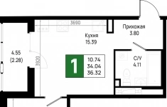 Продам 1 комнатную квартиру 36.32 м2 в объявлении 10 фото Продам 1 комнатную квартиру 36.32 м2 картинка из объявления