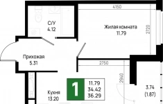 Продам 1 комнатную квартиру 36.29 м2 в объявлении 10 фото Продам 1 комнатную квартиру 36.29 м2 картинка из объявления