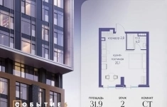 Продам 1 комнатную квартиру 31.9 м2 картинка из объявления