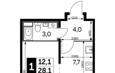 Продам 1 комнатную квартиру 28 м2 в объявлении 10 фото Продам 1 комнатную квартиру 28 м2 картинка из объявления
