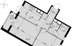Продам 2 комнатную квартиру 74 м2 картинка из объявления
