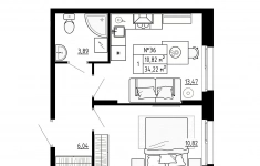Продам 1 комнатную квартиру 34.3 м2 в объявлении 10 фото Продам 1 комнатную квартиру 34.3 м2 картинка из объявления