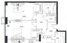 Продам 4 комнатную квартиру 136.1 м2 в объявлении 10 фото Продам 4 комнатную квартиру 136.1 м2 картинка из объявления