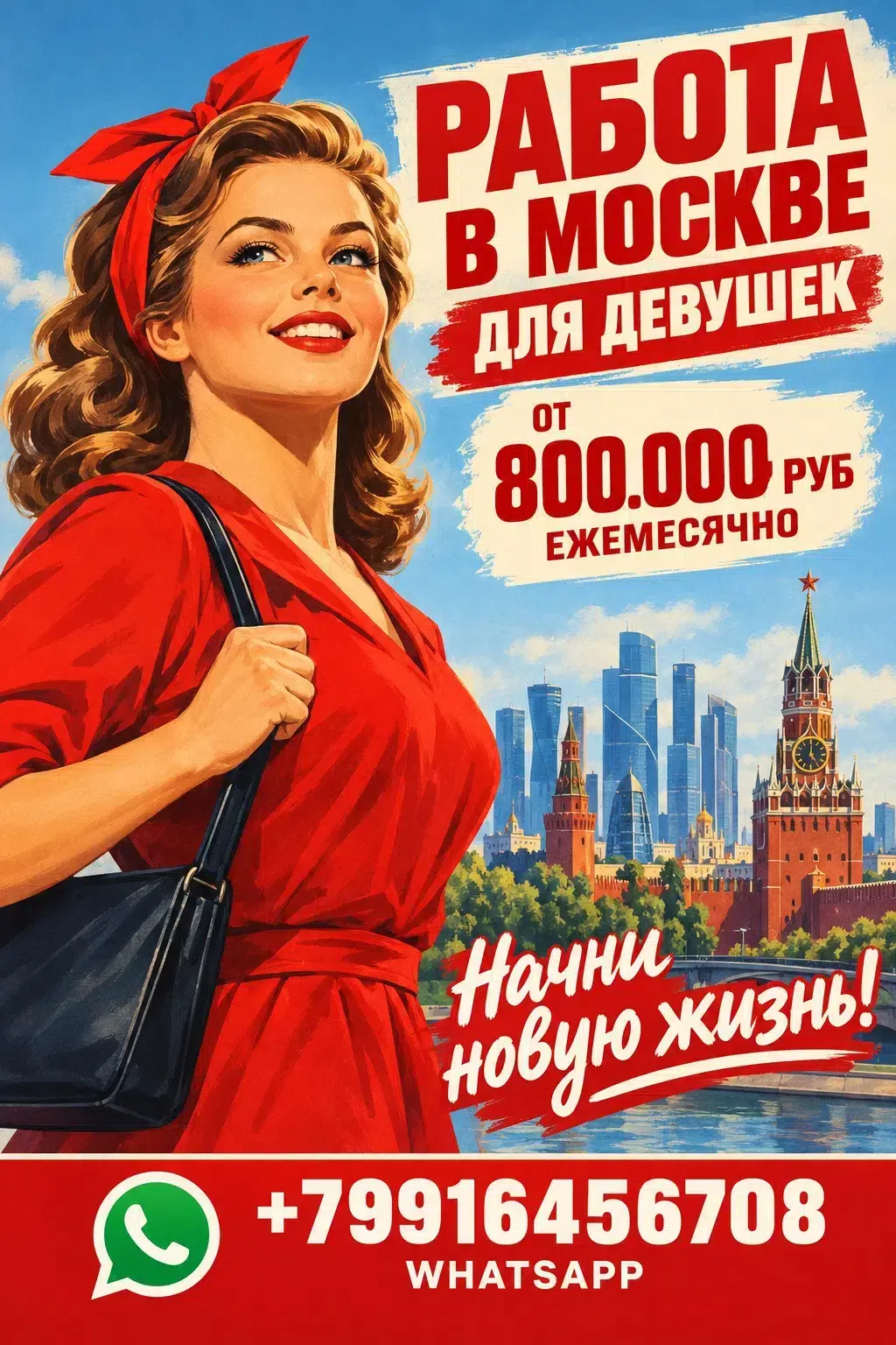 Мы платим девушкам от 800.000 руб ежемесячно картинка из объявления