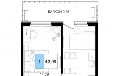 Продам 2 комнатную квартиру 43.99 м2 в объявлении 10 фото Продам 2 комнатную квартиру 43.99 м2 картинка из объявления